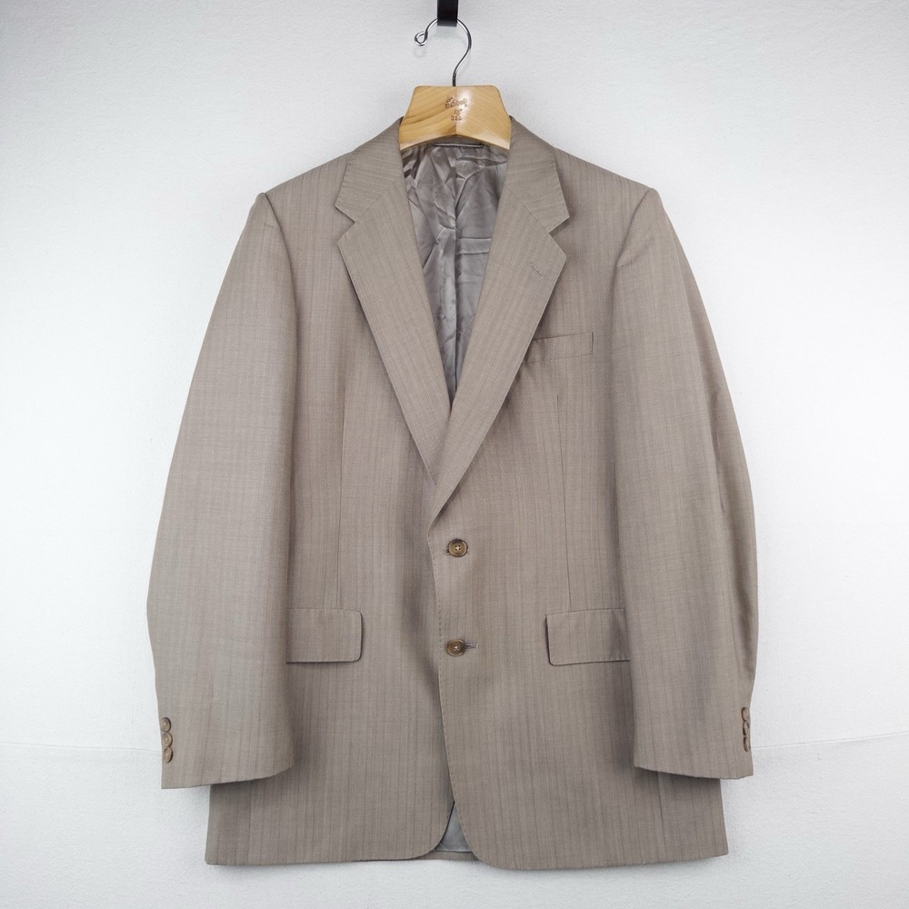 80's Vtg Christian Dior Gray Tan Sport Coat Blazer 2 Button 38/40R Made USA